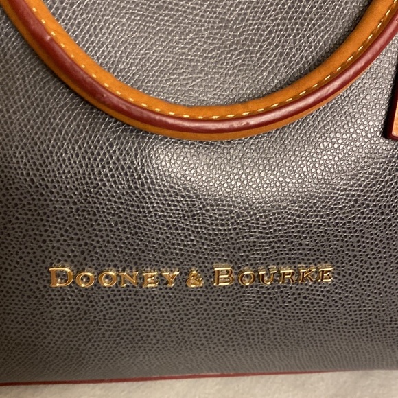 Dooney &Bourke Shelby Shopper in gray with honey accents hardware in gold EUC - Picture 2 of 15